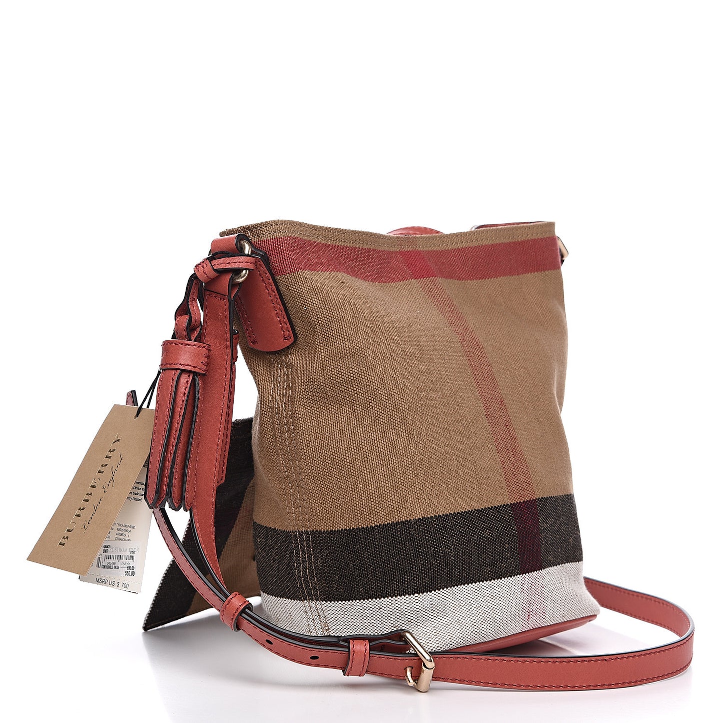 Canvas Mega Check Mini Ashby Tassel Crossbody Pink