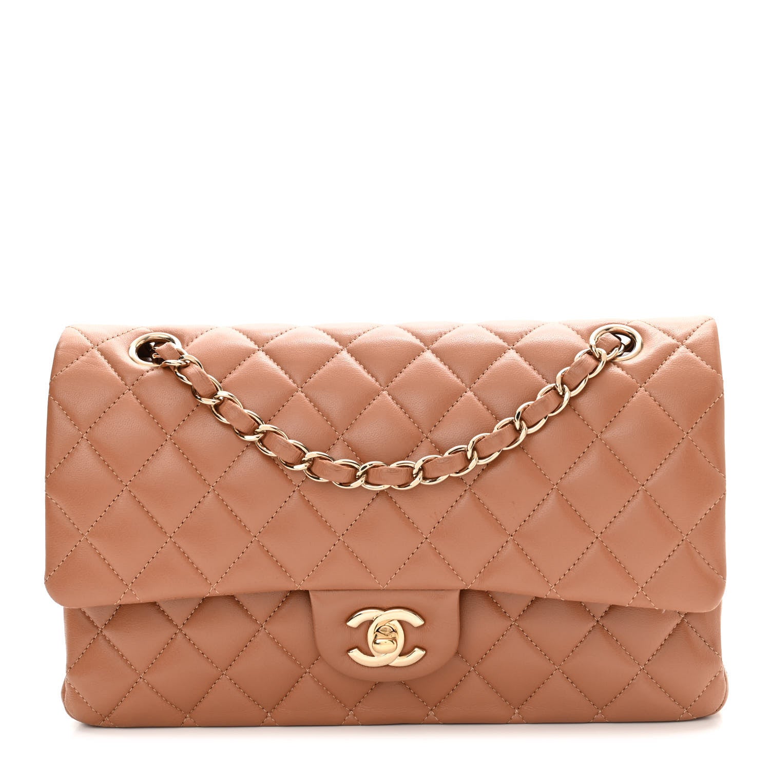 Chanel Lambskin Quilted Medium Double Flap Brown 1 of 14