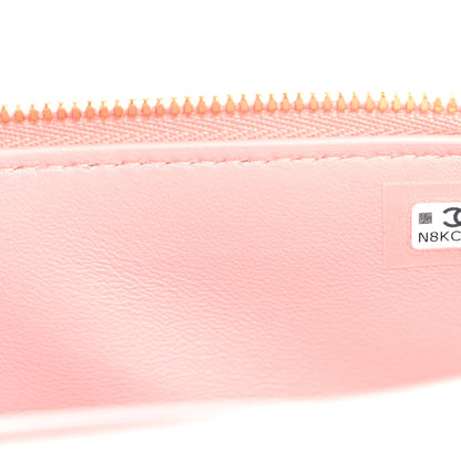 Chanel Calfskin Crocodile Embossed Crococo Top Handle Slim Vanity Case With Chain Light Pink 7 of 11