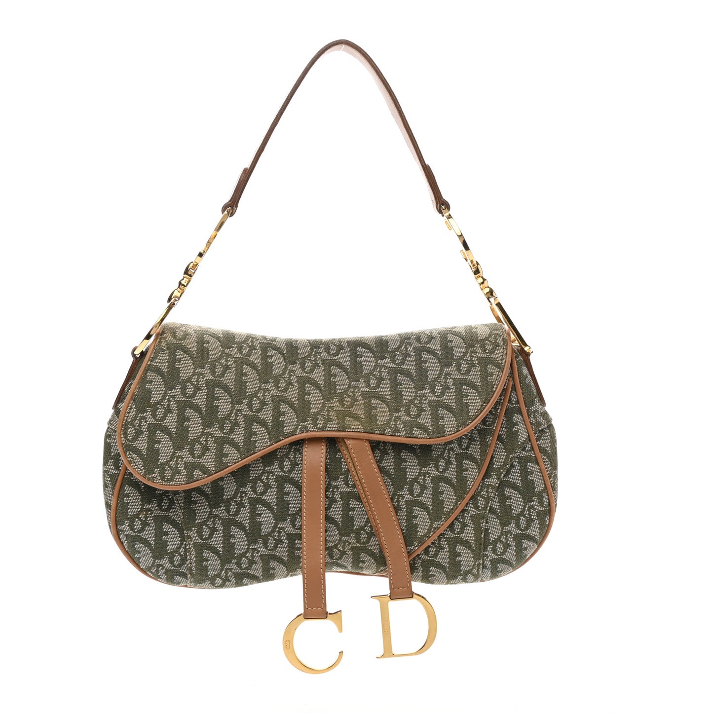 Monogram Double Saddle Bag Green