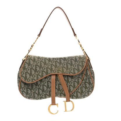 Christian Dior Monogram Double Saddle Bag Green 1 of 9