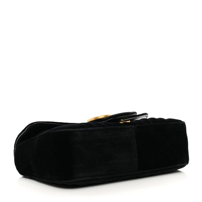 Gucci Velvet Matelasse Small GG Marmont Shoulder Bag Black 4 of 10
