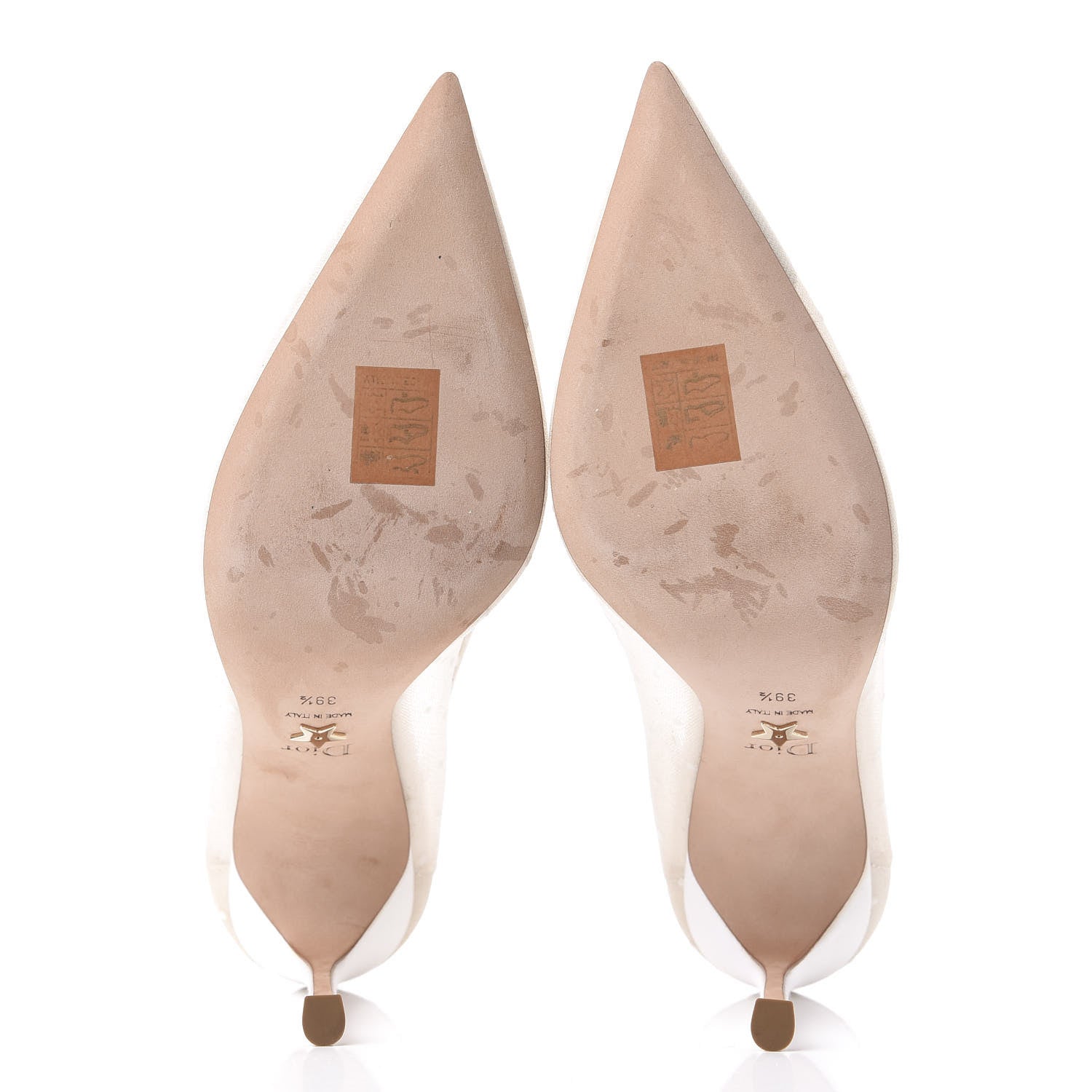 Christian Dior Mesh Plumetis Tulle D-Moi Pumps 39.5 White 6 of 10