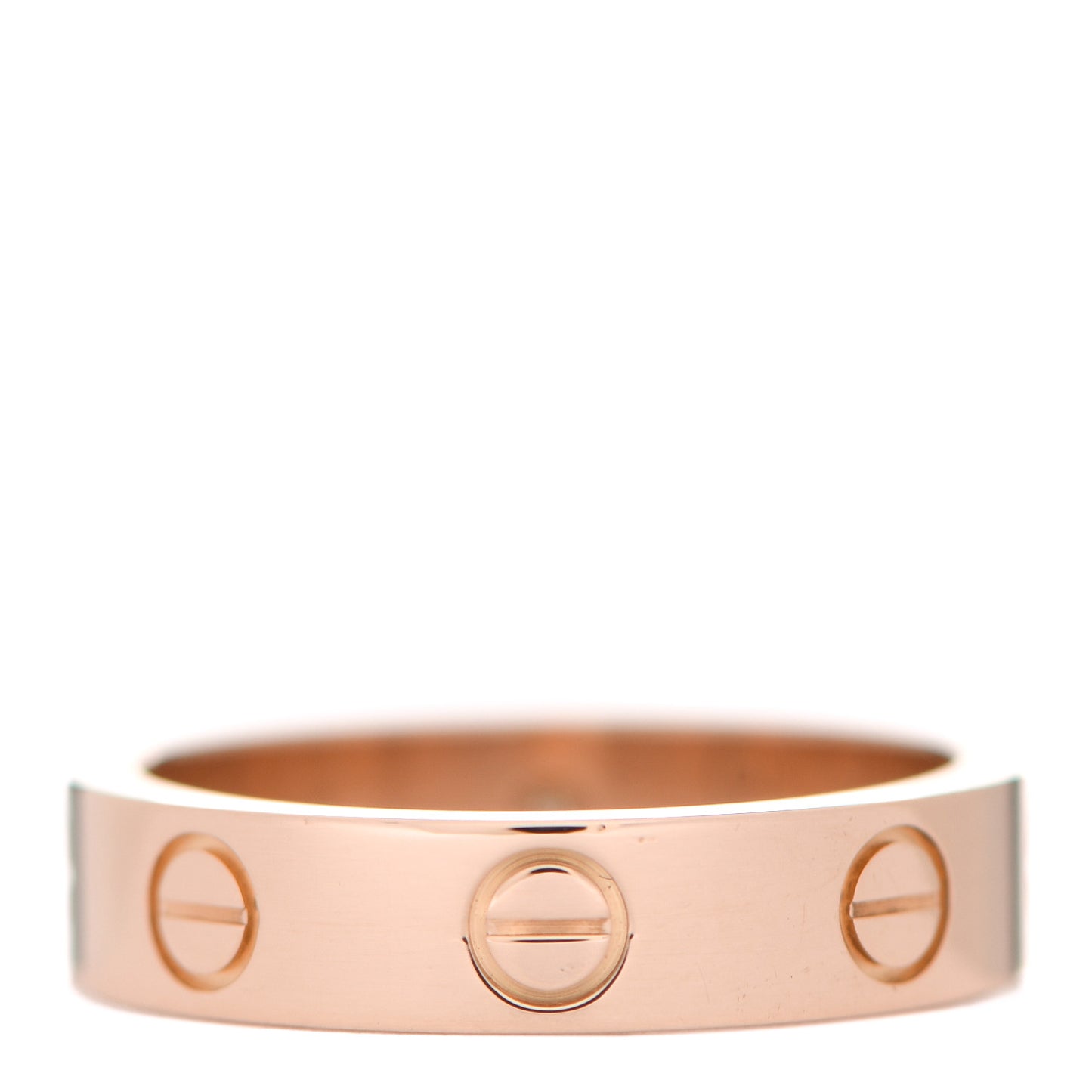 18K Pink Gold Diamond 4mm LOVE Wedding Band Ring 48 4.5