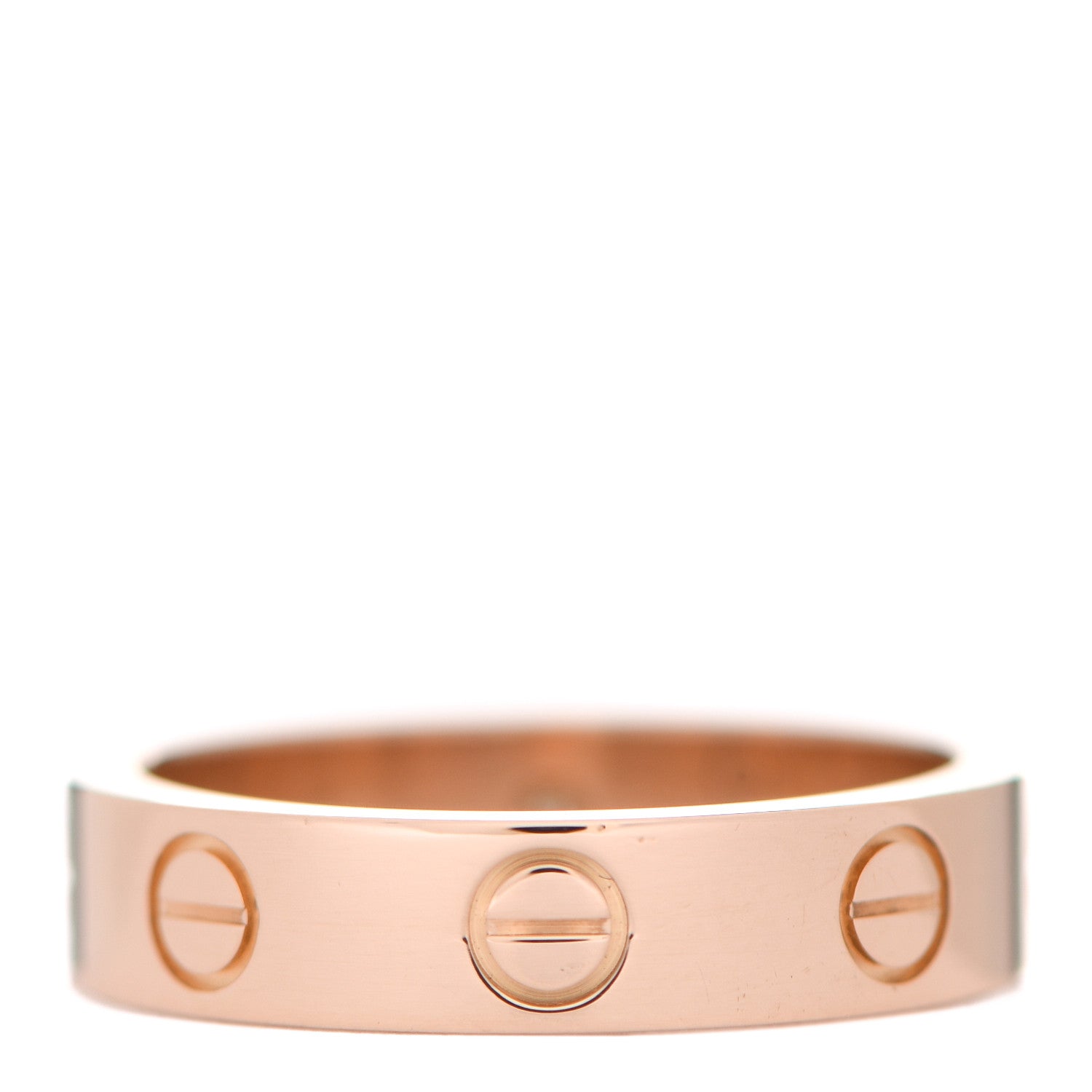 Cartier 18K Pink Gold Diamond 4mm LOVE Wedding Band Ring 48 4.5 3 of 4