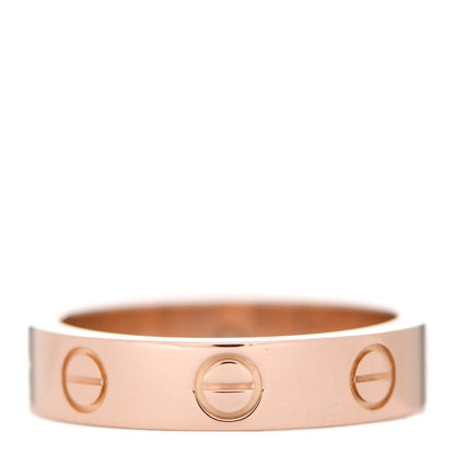 Cartier 18K Pink Gold Diamond 4mm LOVE Wedding Band Ring 48 4.5 3 of 4