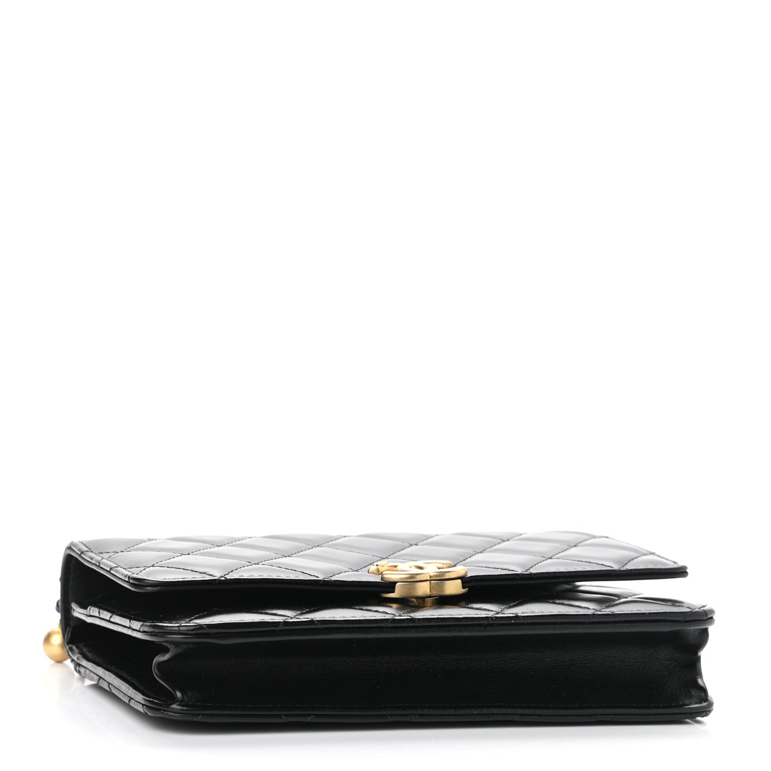 Chanel Calfskin Quilted Perfect Fit Wallet On Chain WOC Black 4 of 12