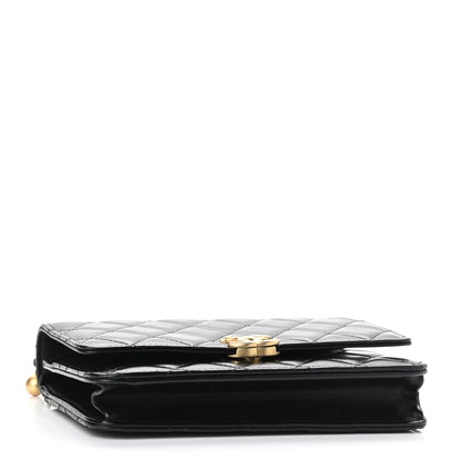Chanel Calfskin Quilted Perfect Fit Wallet On Chain WOC Black 4 of 12