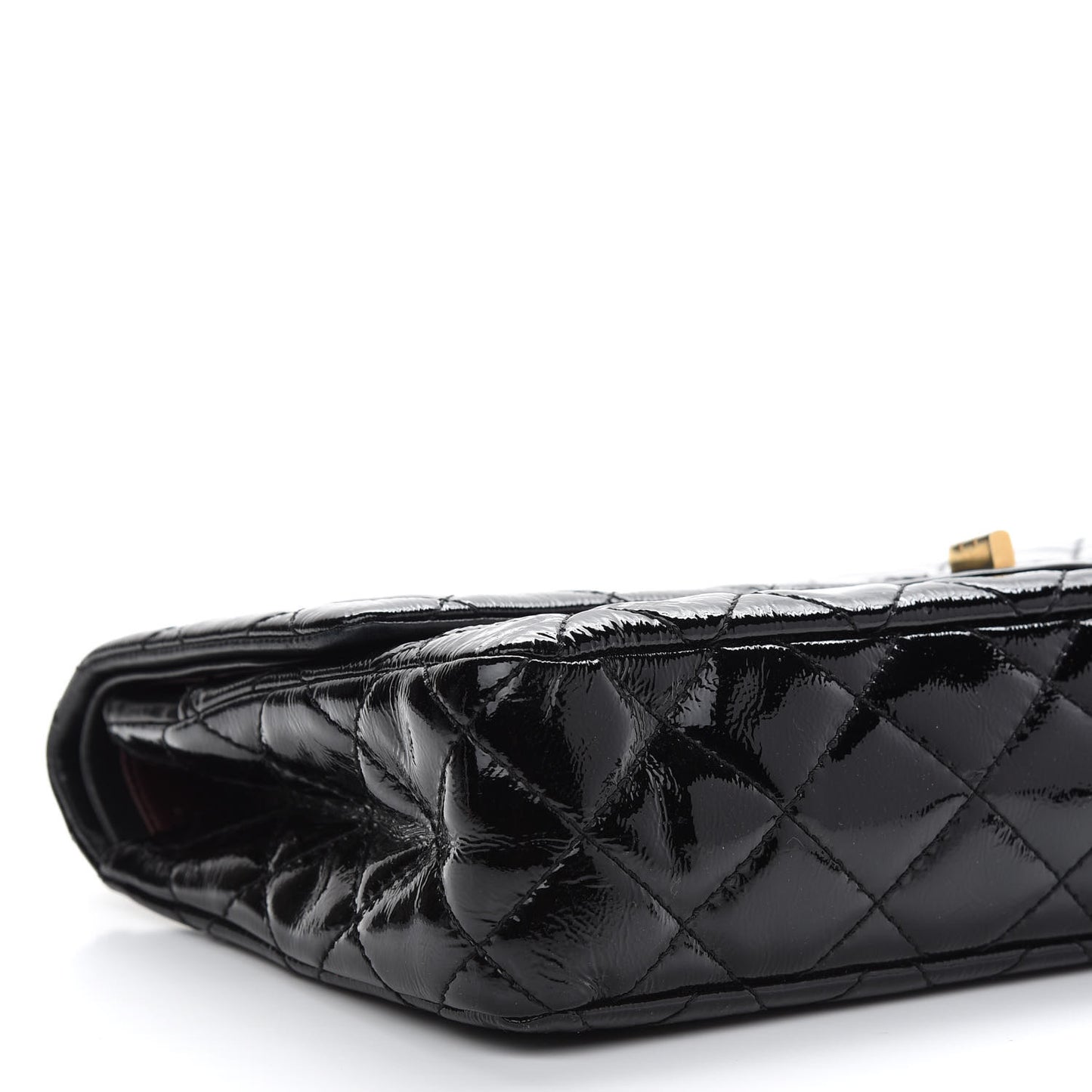 Distressed Patent Quilted 2.55 Reissue 227 Flap Black