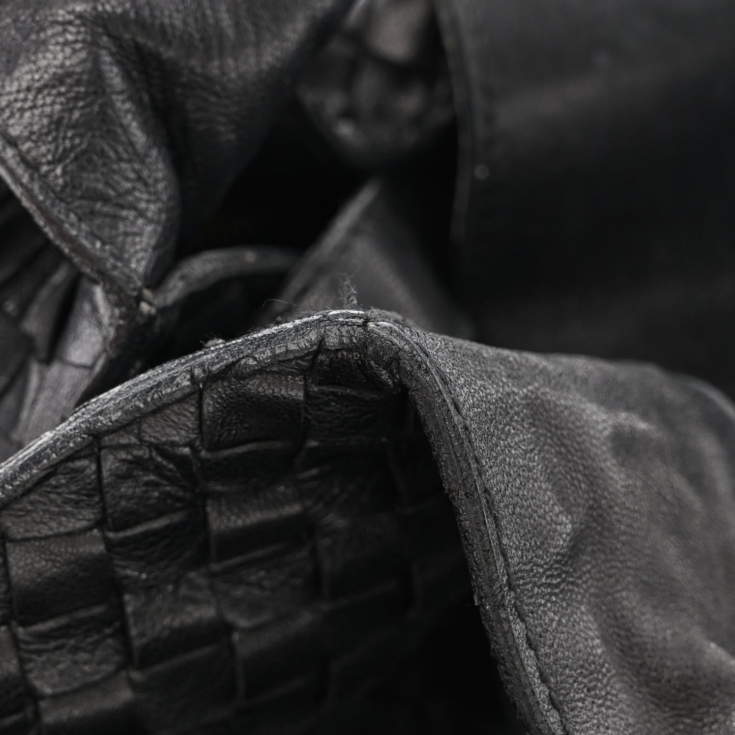 Nappa Intrecciato Shoulder Bag Black