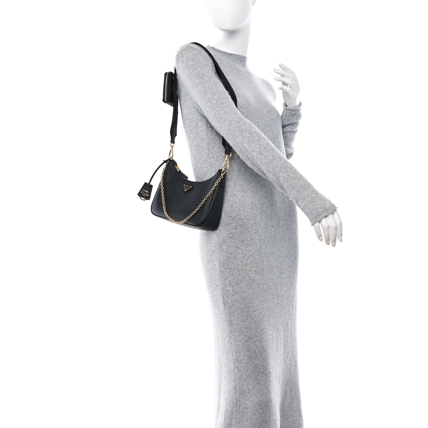 Saffiano Lux Re-Edition 2005 Shoulder Bag Black