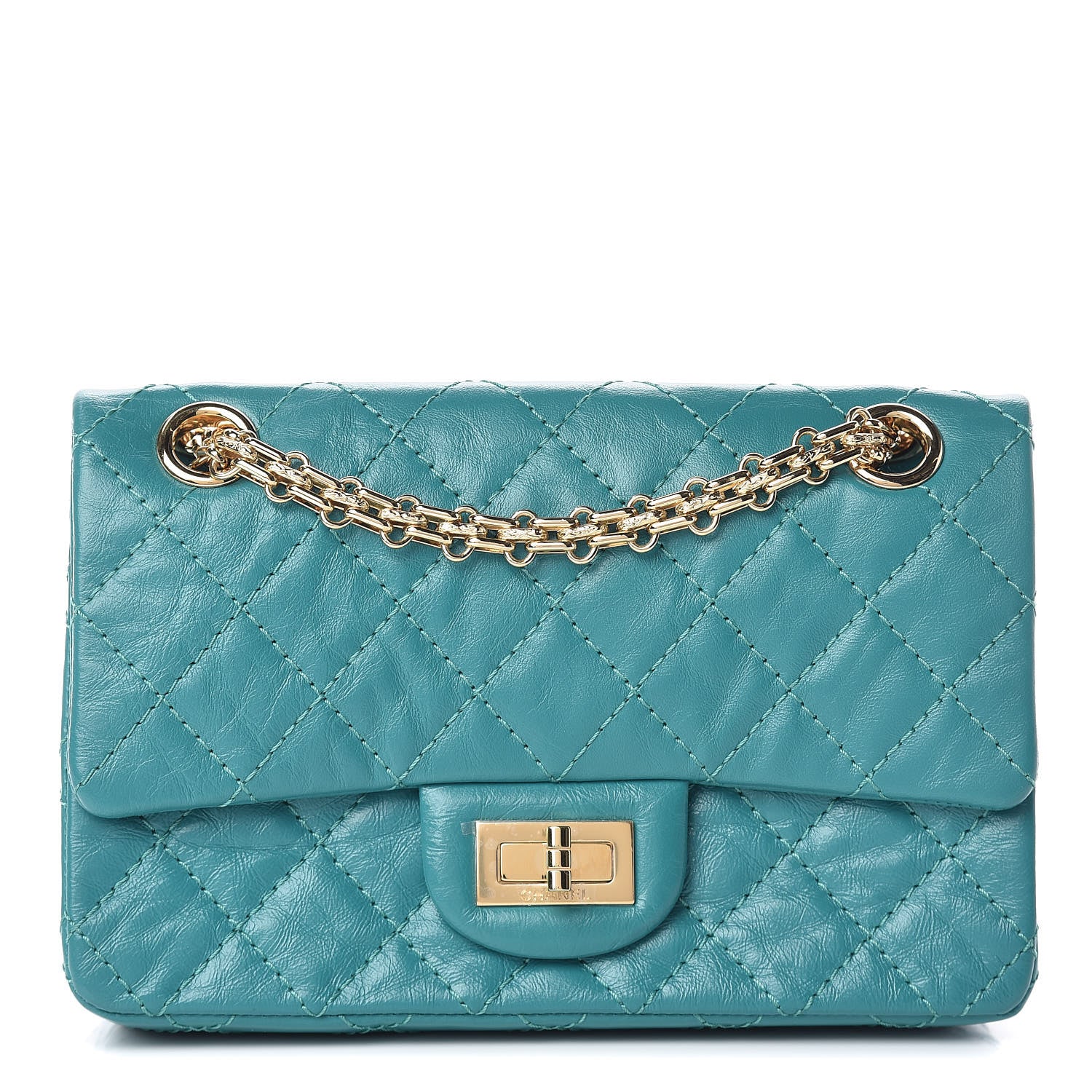Chanel Aged Calfskin Quilted 2.55 Reissue Mini Flap Green 1 of 12