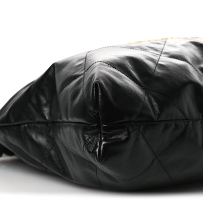 Chanel Shiny Calfskin Quilted Chanel 22 Black White 10 of 12