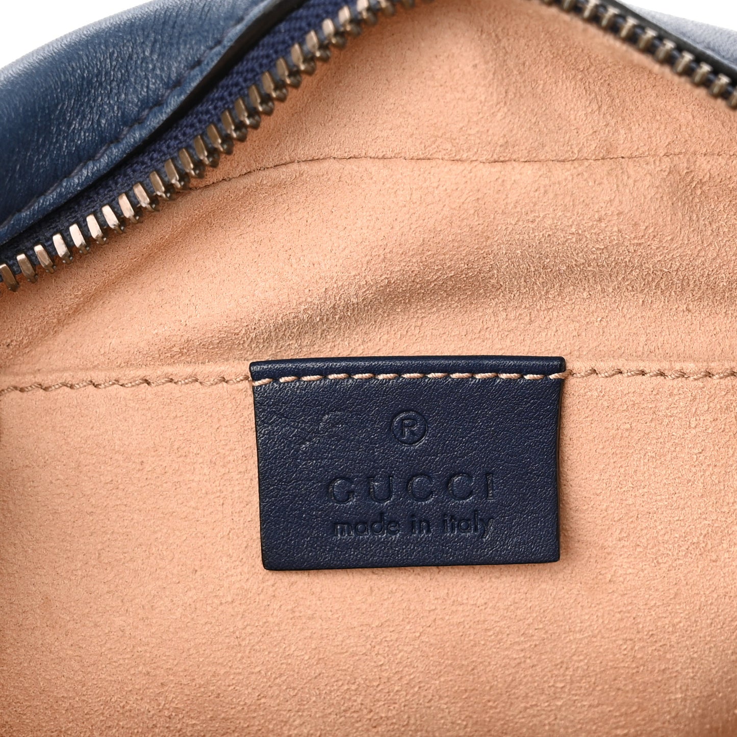 Calfskin Matelasse GucciGhost Small GG Marmont Chain Shoulder Bag Blue Agata Hibiscus Red