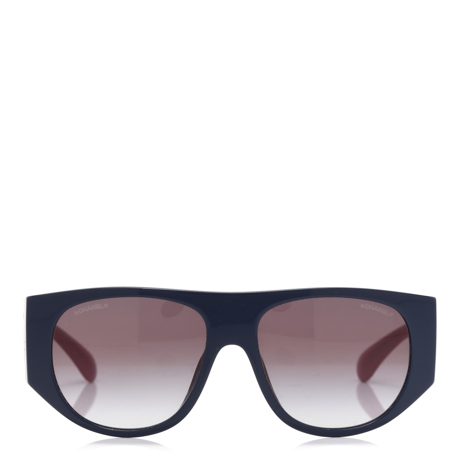 Chanel Acetate Quilted CC Pilot Sunglasses 71465 Blue Red 2 of 7