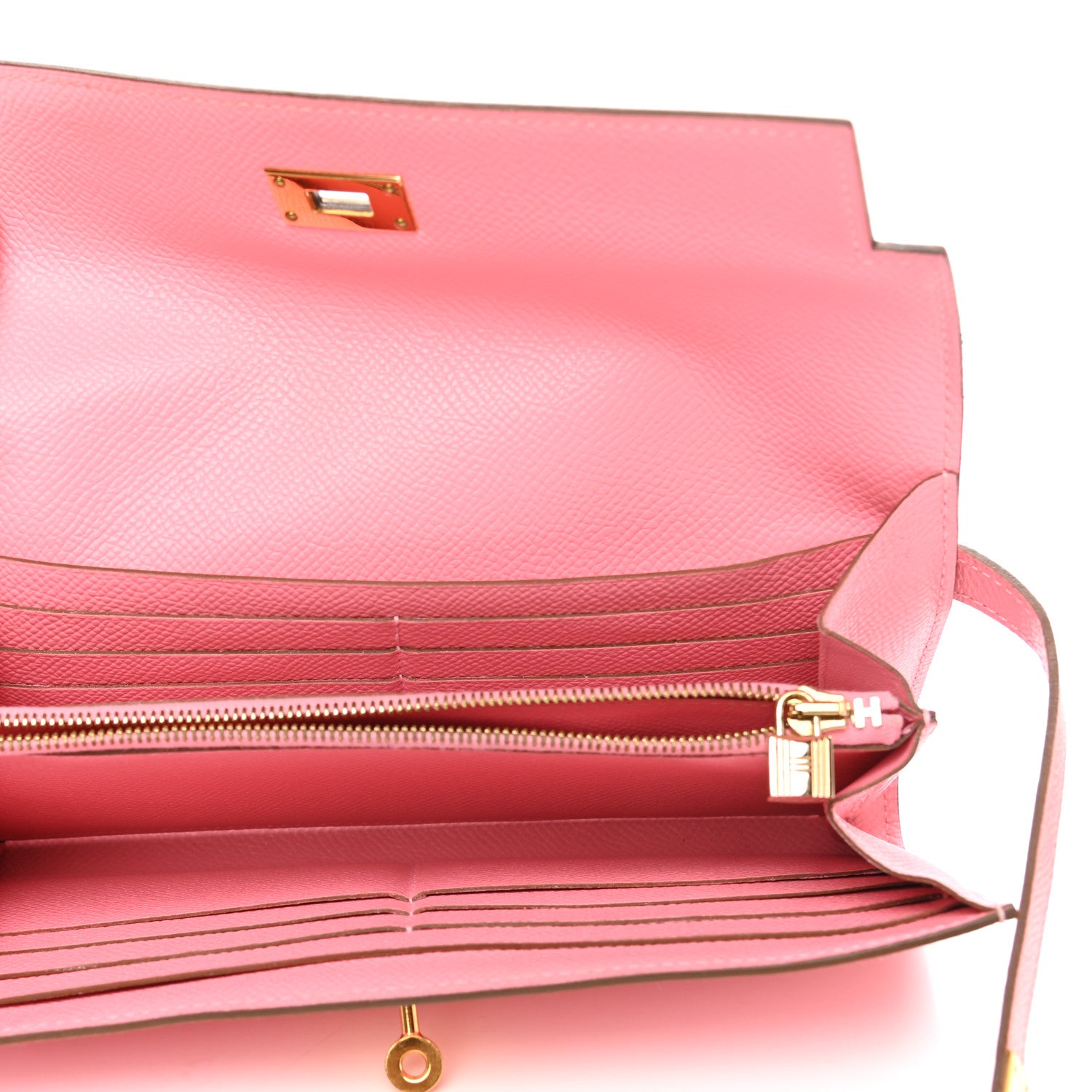 Hermes Epsom Kelly Longue Wallet Rose Confetti 10 of 18
