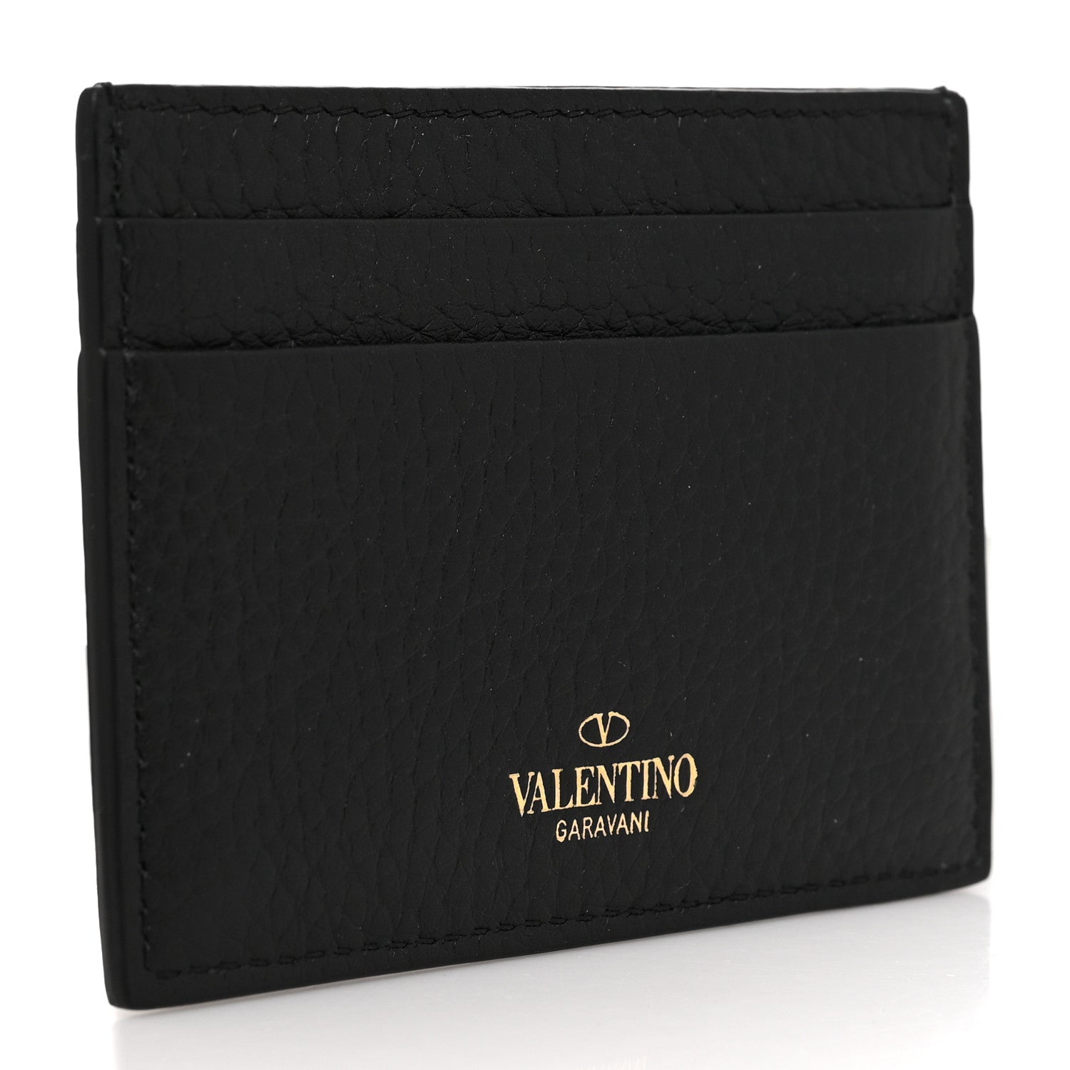 Valentino Garavani Pebbled Calfskin Rockstud Card Holder Black 3 of 6