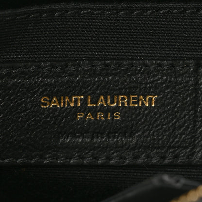 Saint Laurent Grain De Poudre Matelasse Chevron Quilted Round Vinyle Camera Bag Black 6 of 12