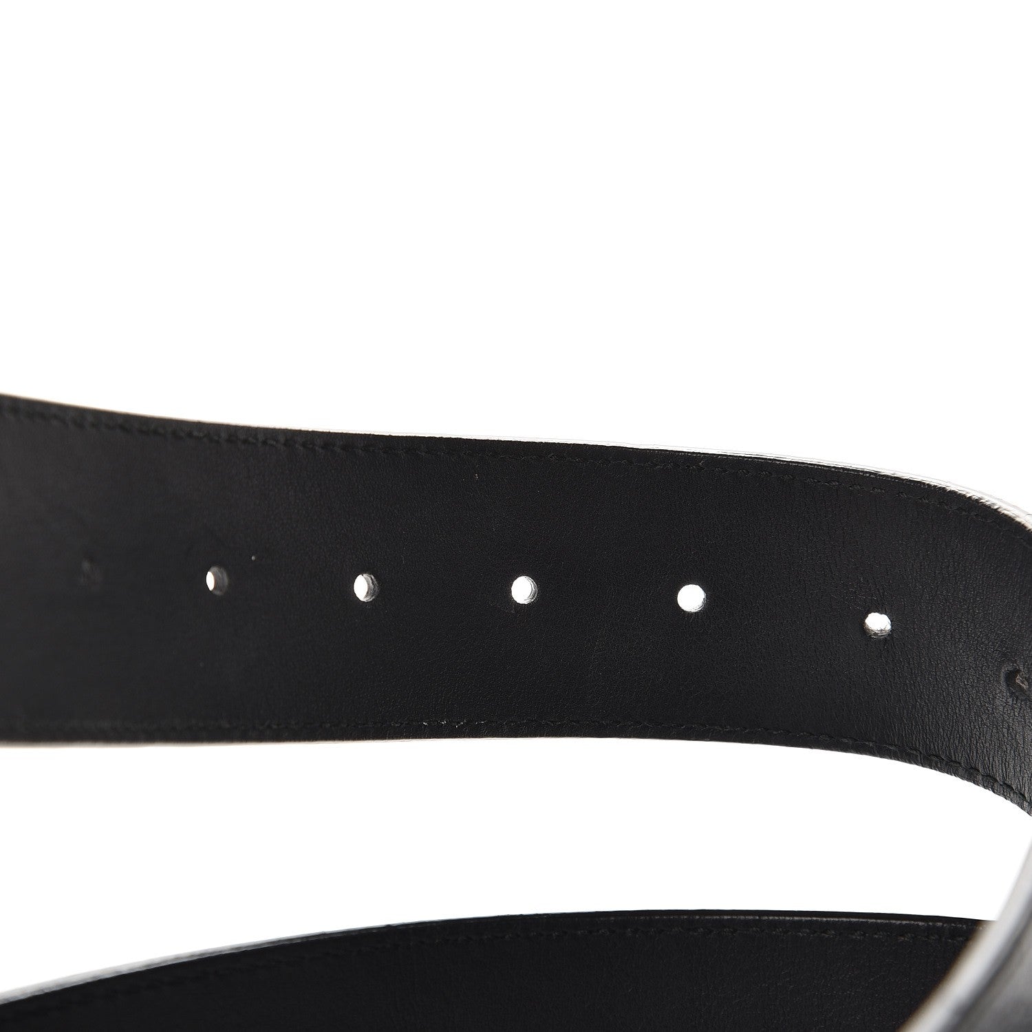 Gucci Textured Dollar Calfskin Nickel Double G 40mm Belt 85 34 Black 4 of 6