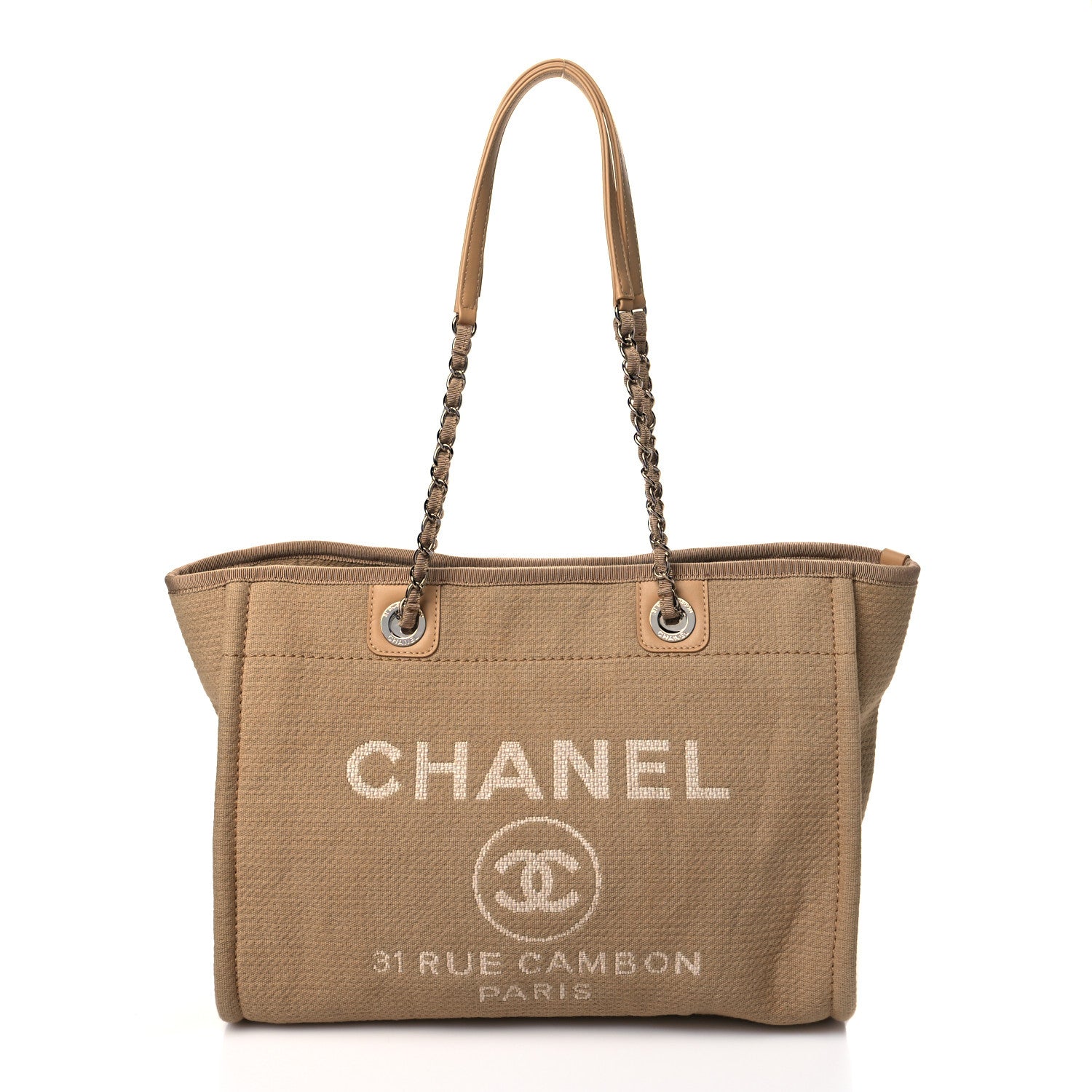 Chanel Mixed Fibers Small Deauville Tote Beige 3 of 11