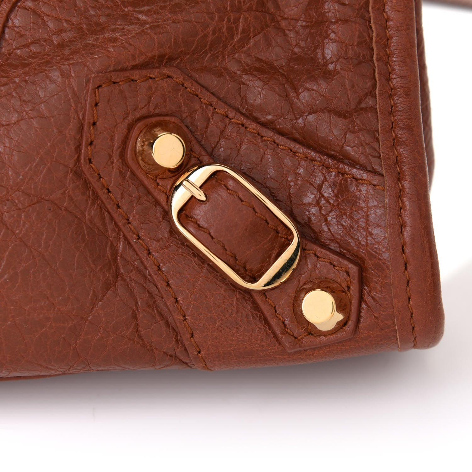Balenciaga Agneau Classic Gold Hardware Mini City Marron Cognac 7 of 9