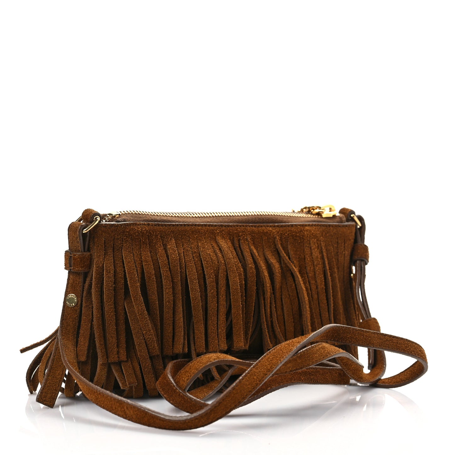 Suede Fringe Crossbody Light Ocre