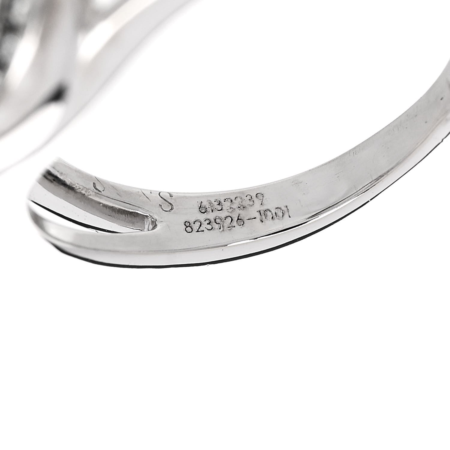 Chopard 18K White Gold Diamond 3 Happy Diamonds Circle Ring 48 4.5 6 of 6