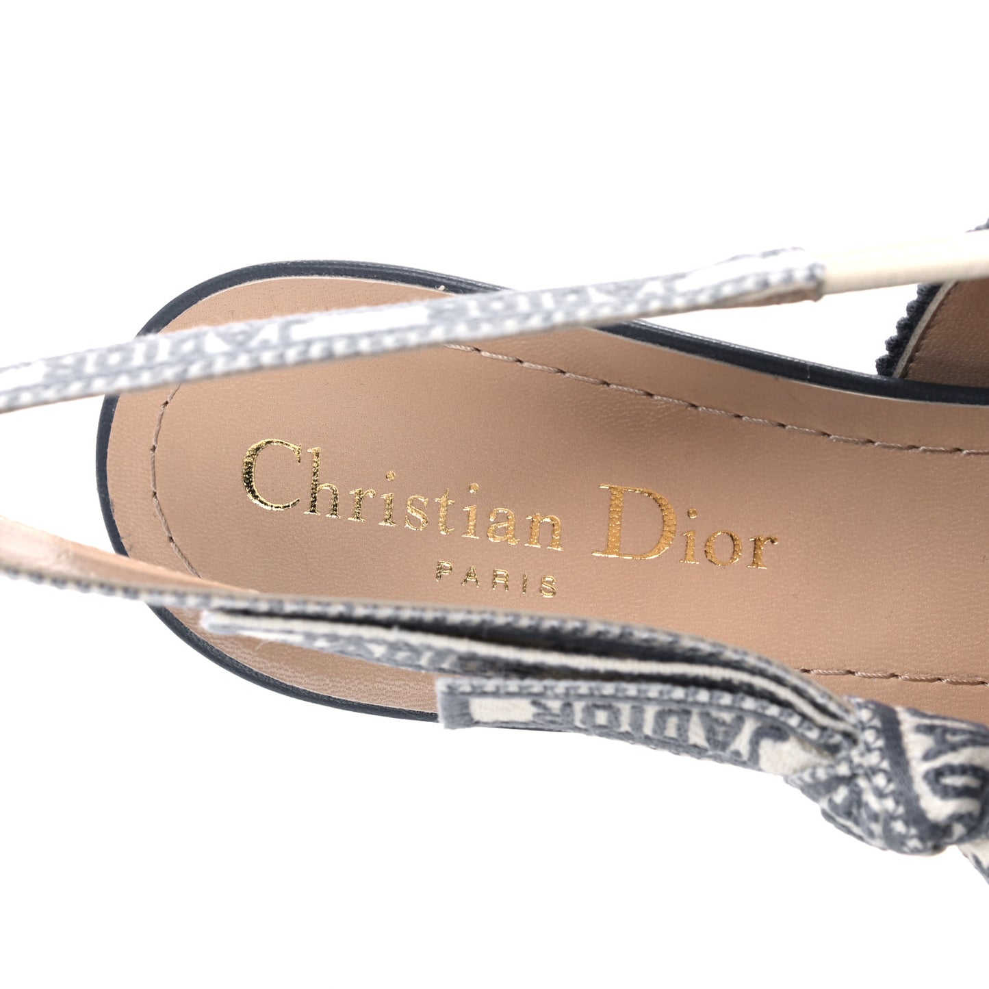 Cotton Ribbon Embroidered J'Adior Slingback 65mm Pumps 37.5 Denim Blue