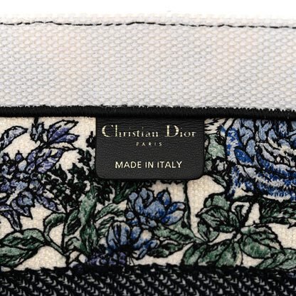Christian Dior Canvas Embroidered Medium Flowers Book Tote Blue 6 of 10