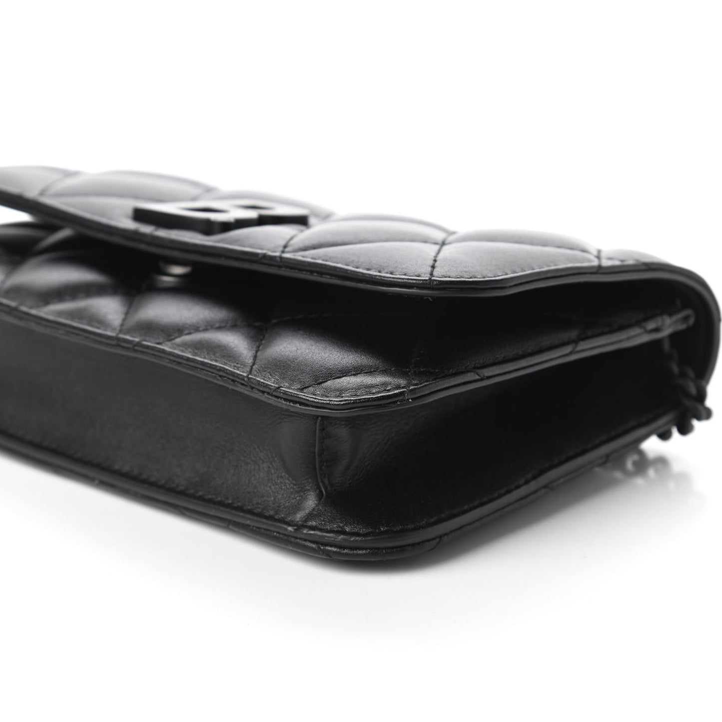 Calfskin Quilted Touch B Wallet on Chain Black
