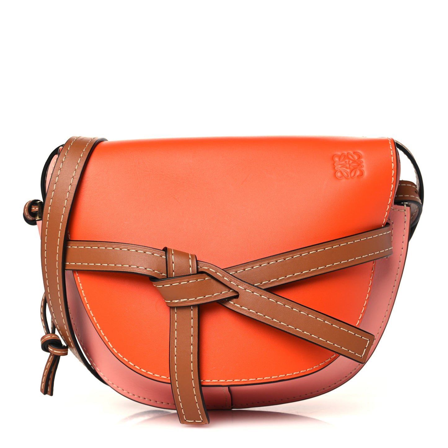 Calfskin Small Gate Crossbody Bag Orange Blossom