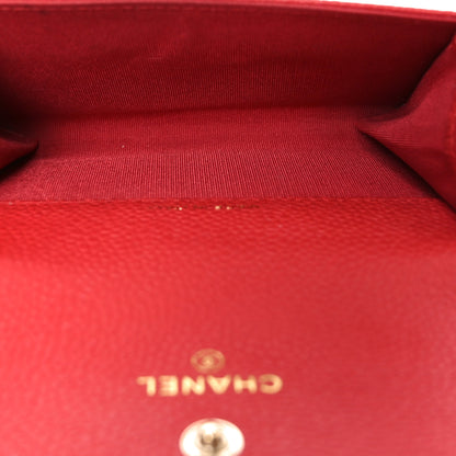 Chanel Caviar Quilted Boy Flap Card Holder Wallet Red 5 of 8