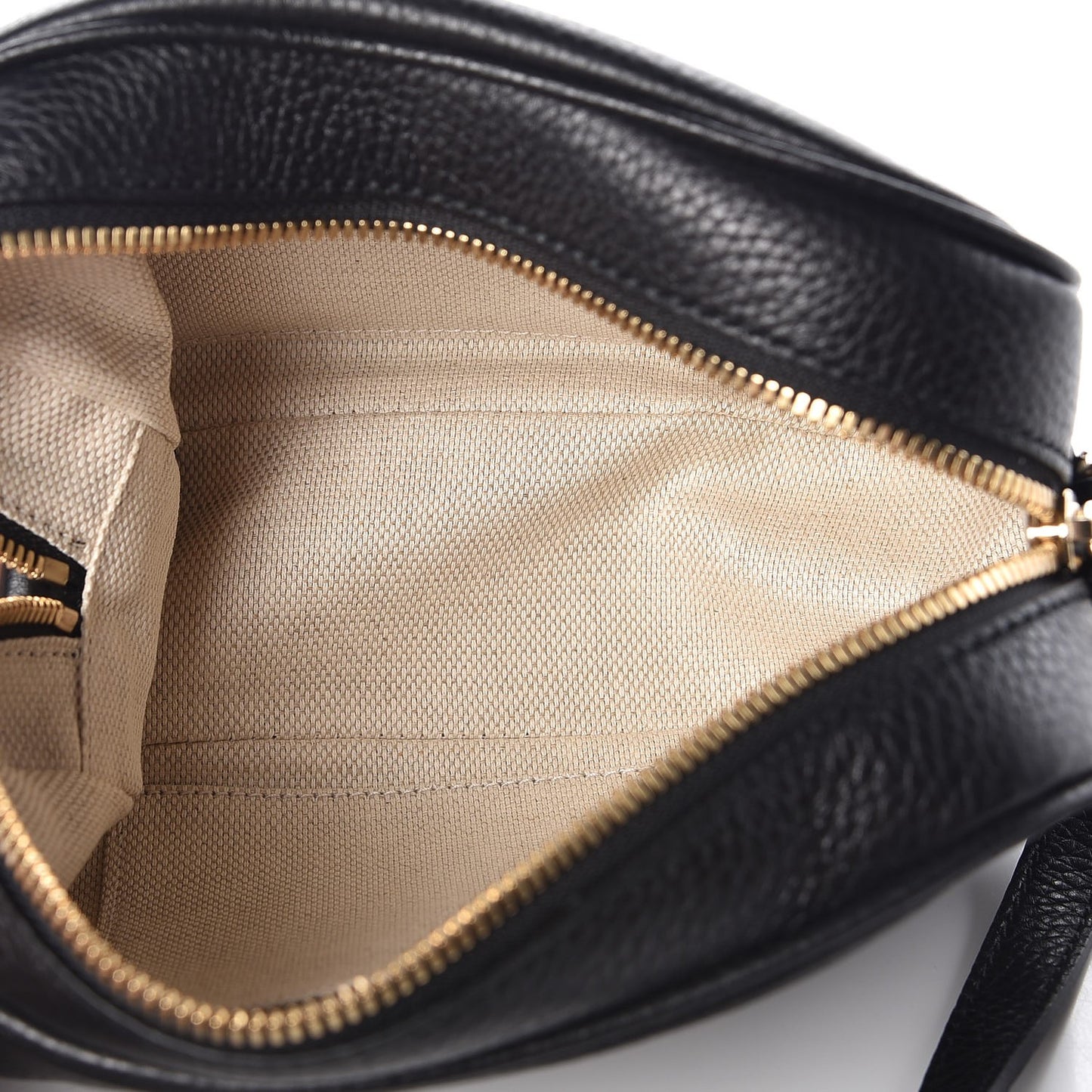 Pebbled Calfskin Small Soho Disco Bag Black