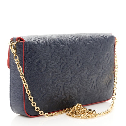 Louis Vuitton Empreinte Pochette Felicie Chain Wallet Marine Rouge 3 of 10