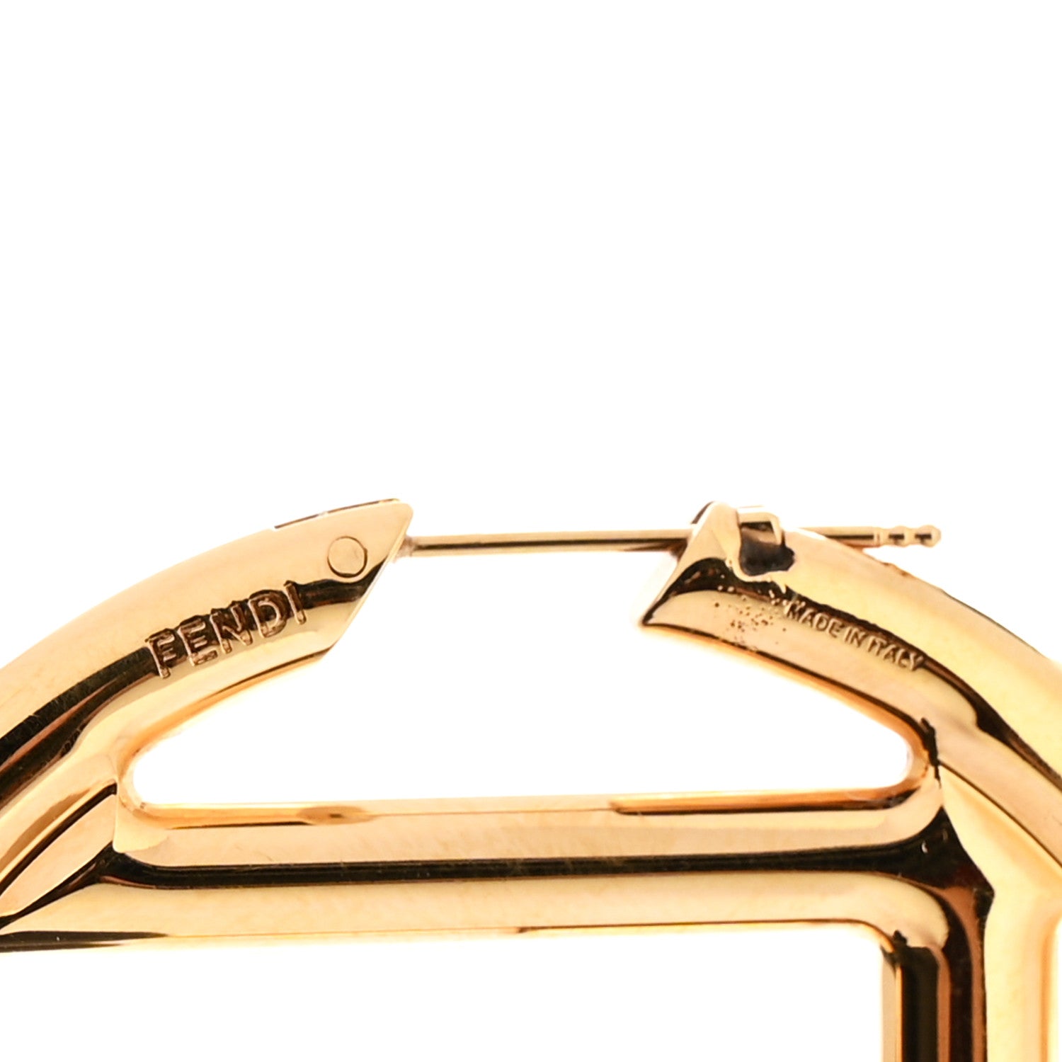 Fendi Metal FF Hoop Earrings Gold Silver 4 of 4