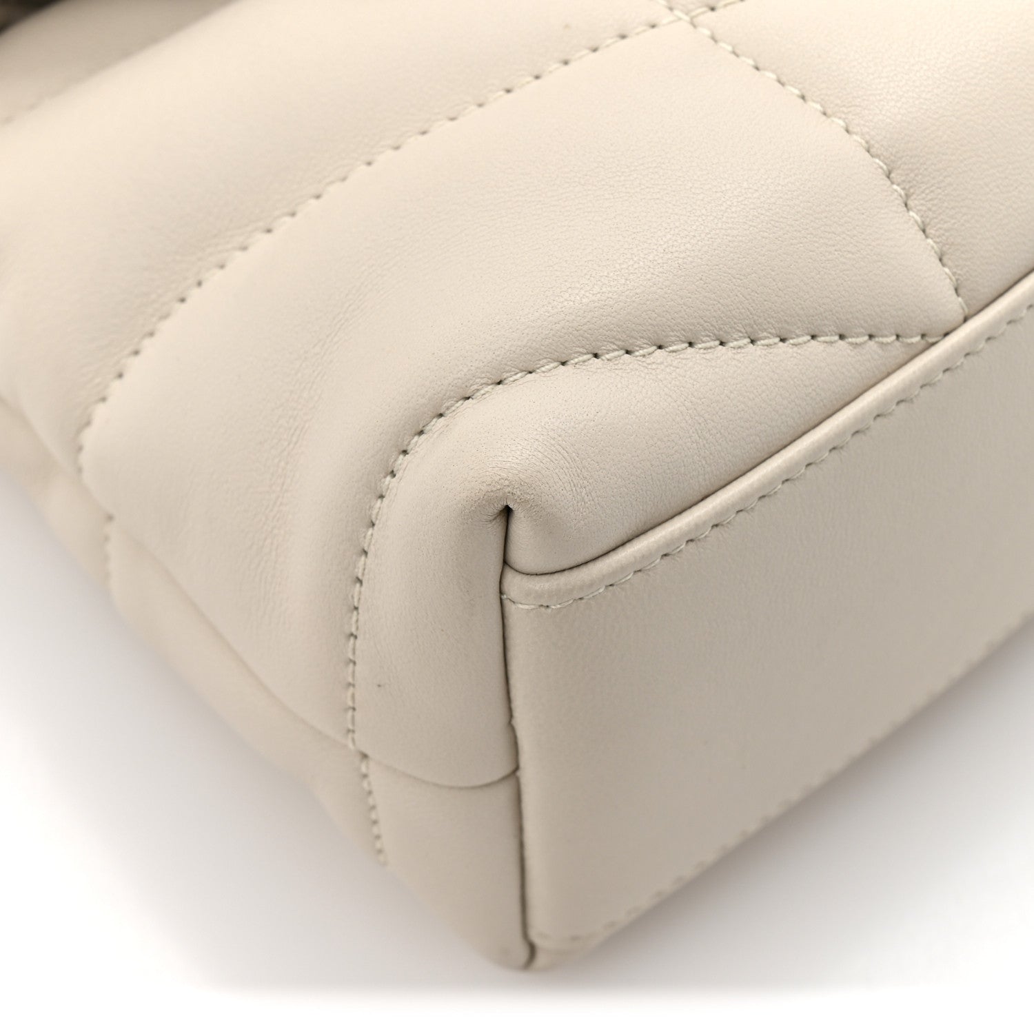 Saint Laurent Lambskin Quilted Toy Loulou Puffer Monogram Chain Satchel Crema Soft 11 of 12