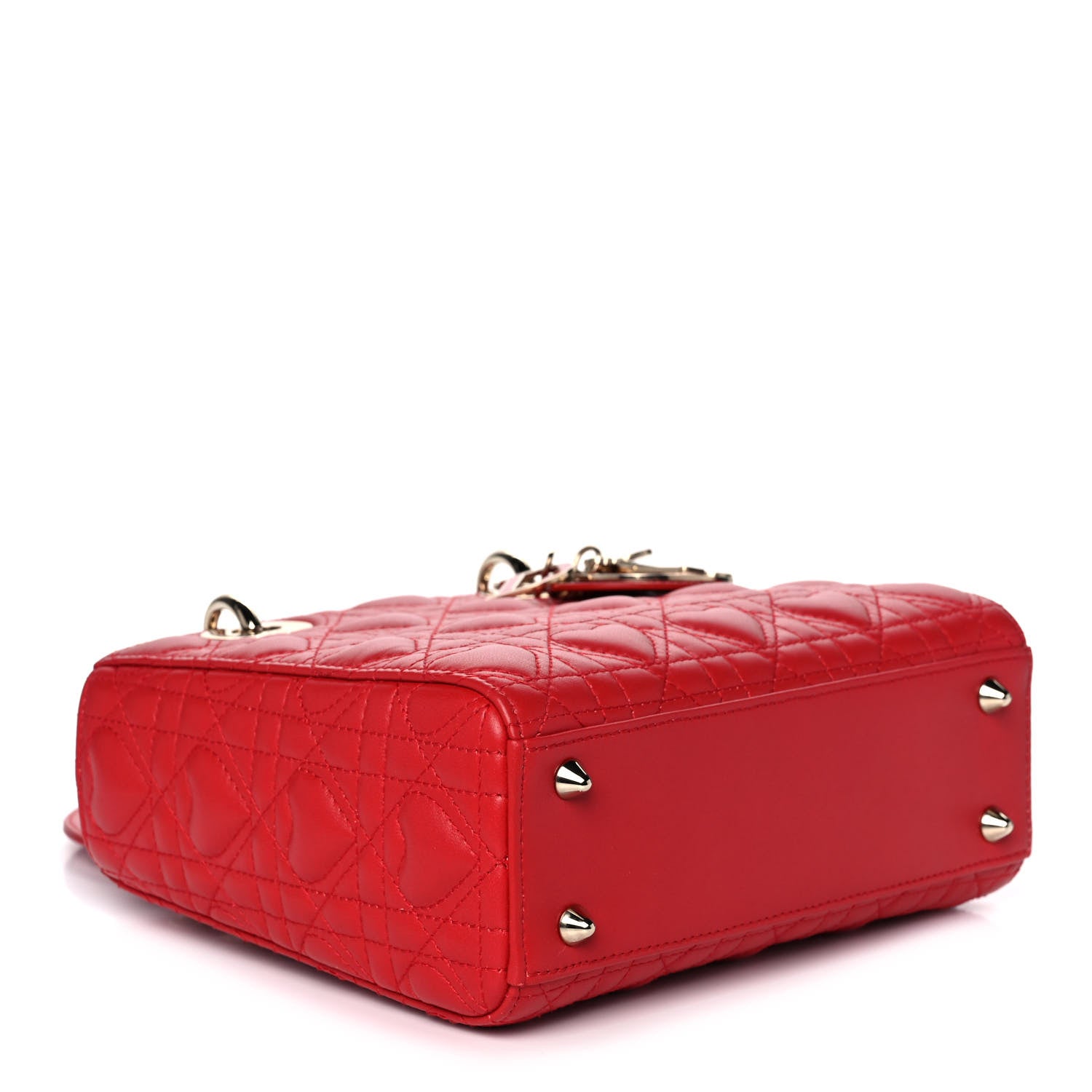 Christian Dior Lambskin Cannage Dioramour Small My ABCDior Lady Dior Spicy Red 4 of 12
