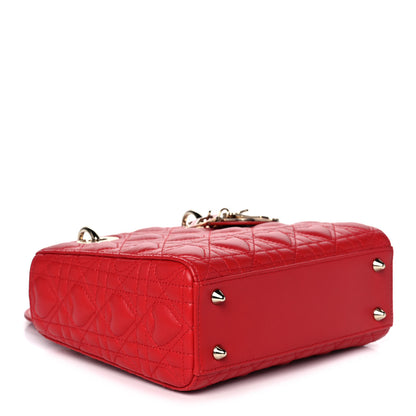 Christian Dior Lambskin Cannage Dioramour Small My ABCDior Lady Dior Spicy Red 4 of 12