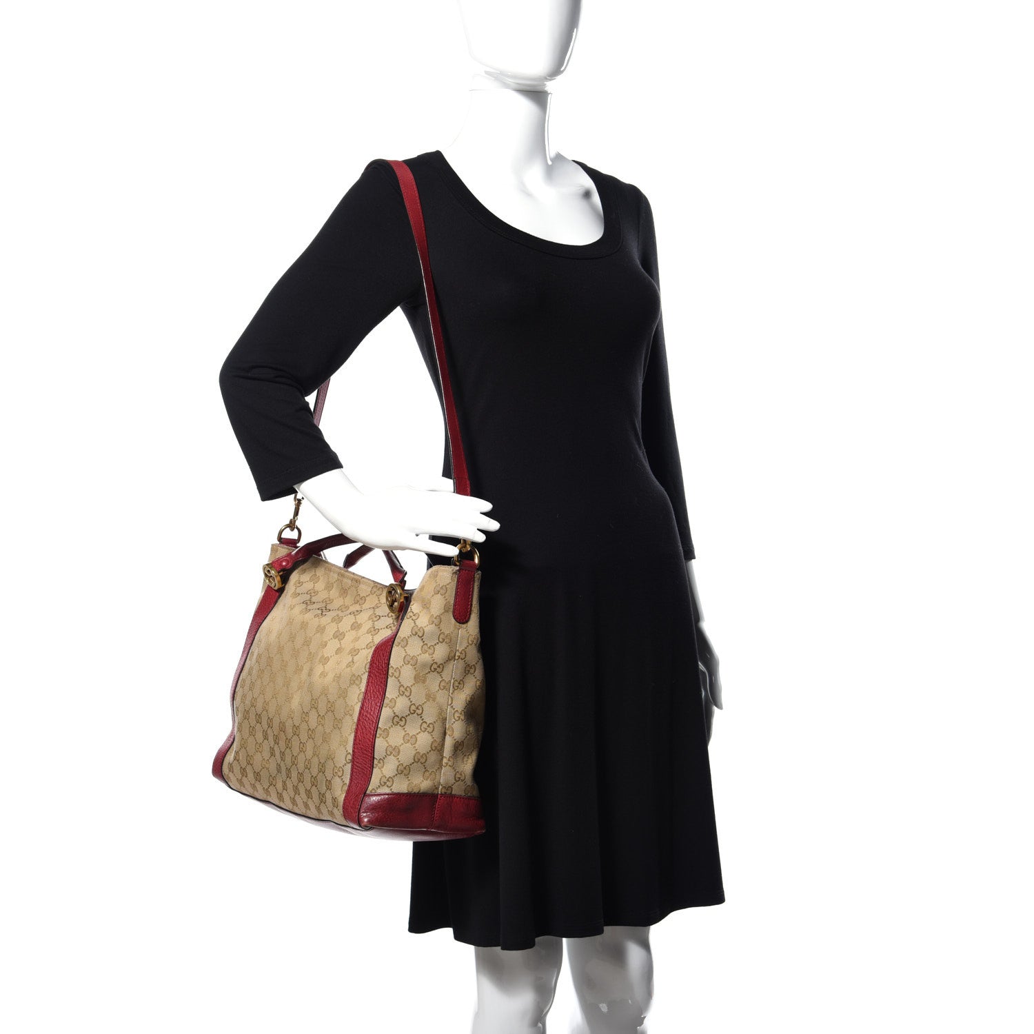 Gucci Monogram Medium Miss GG Top Handle Bag Dark Red 2 of 9