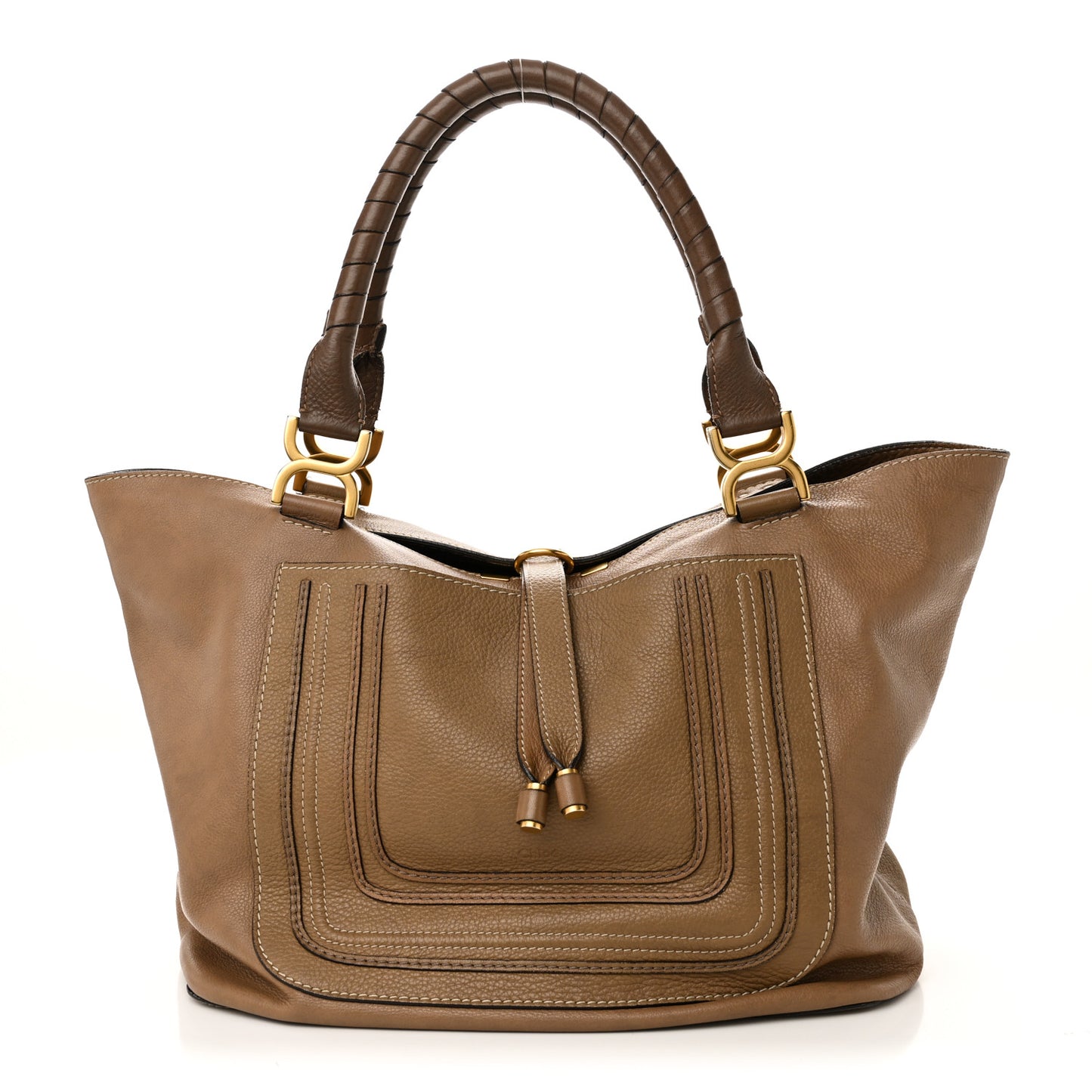 Calfskin Large New Marcie Tote Nut