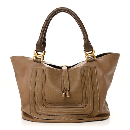 Chloe Calfskin Large New Marcie Tote Nut 1 of 9
