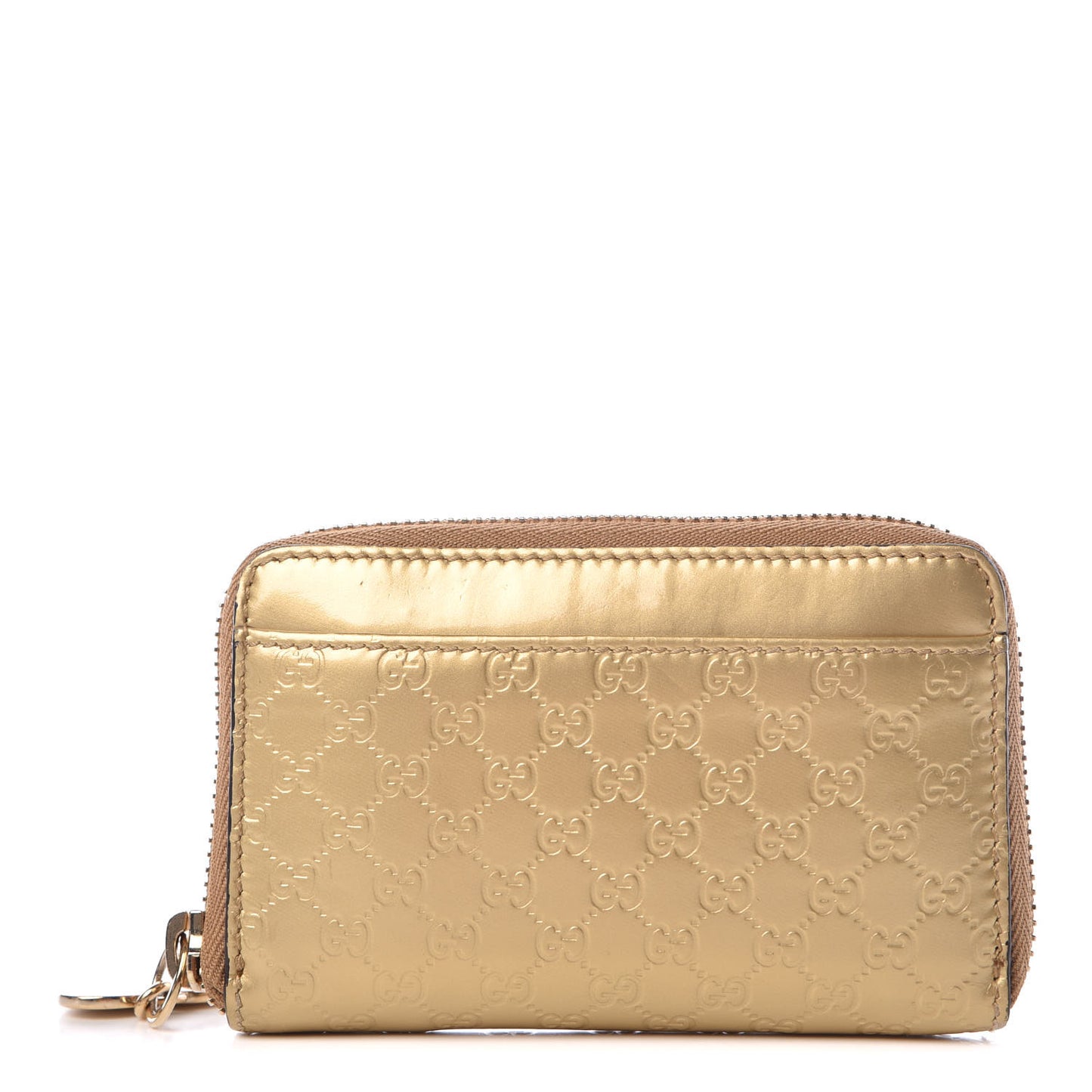 Microguccissima Zip Around Card Case Gold