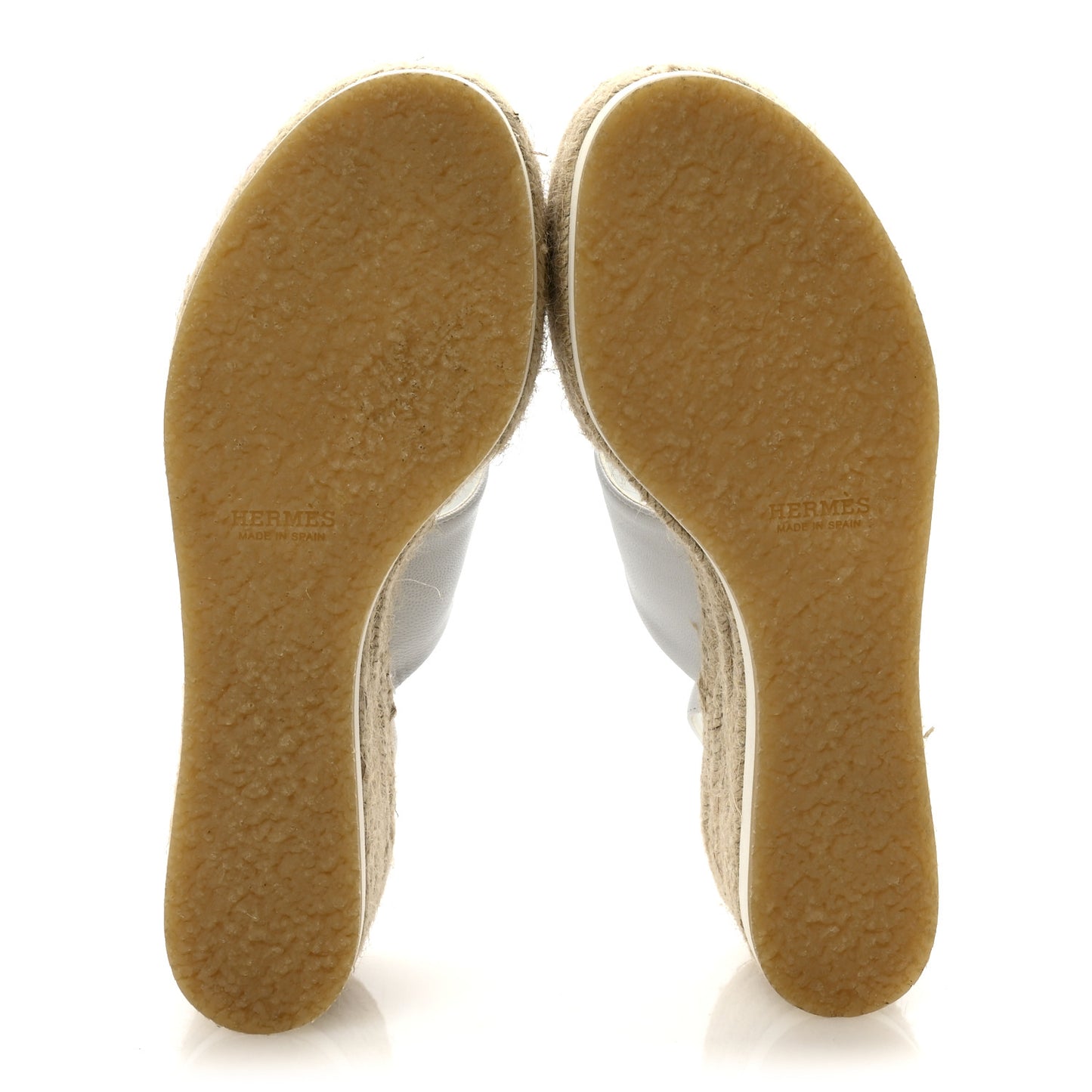 Goatskin Elise Espadrille Wedge Sandals 36 White