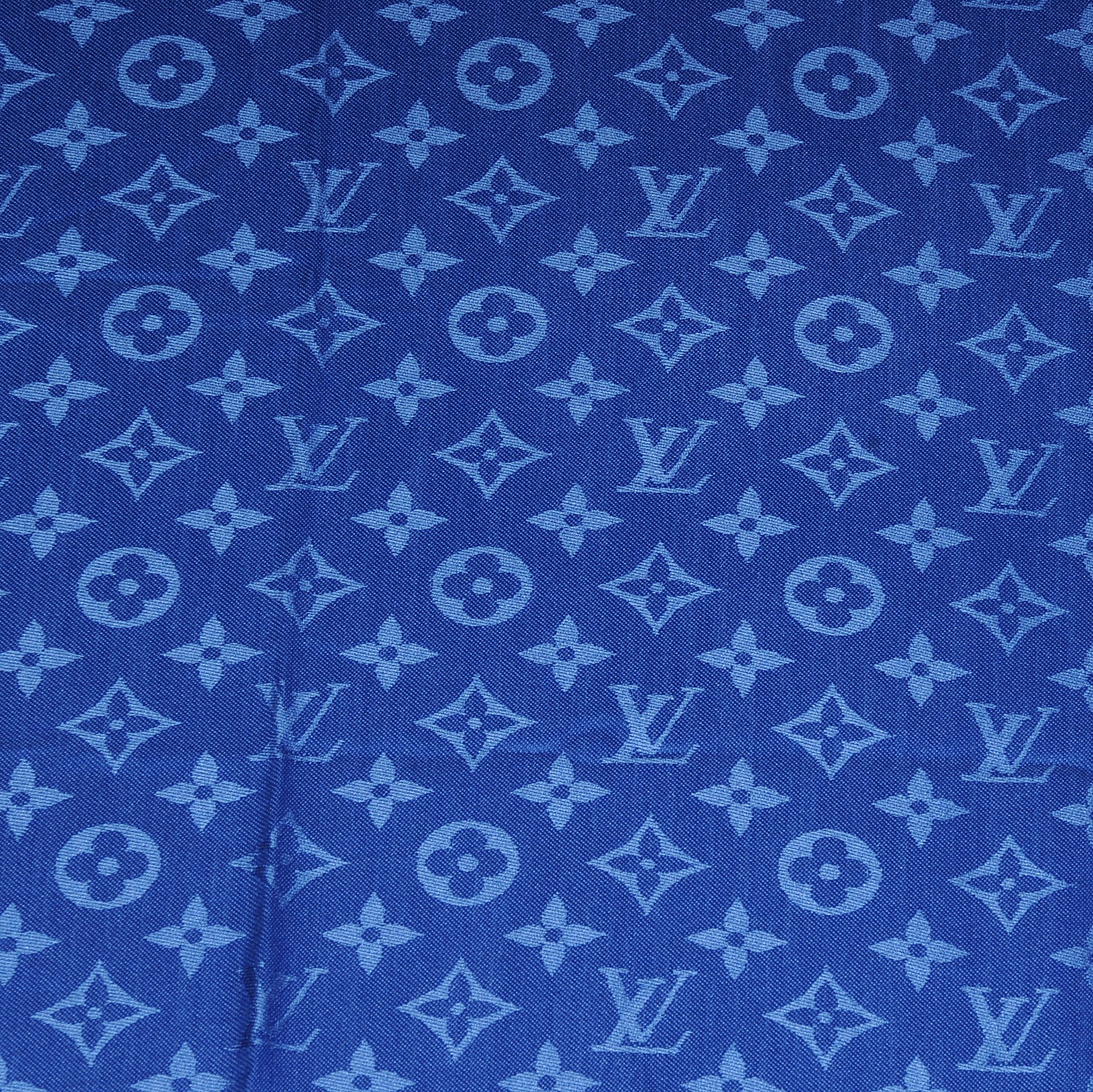 Louis Vuitton Wool Silk Monogram Shawl Blue 1 of 4
