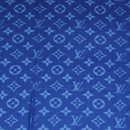 Louis Vuitton Wool Silk Monogram Shawl Blue 1 of 4