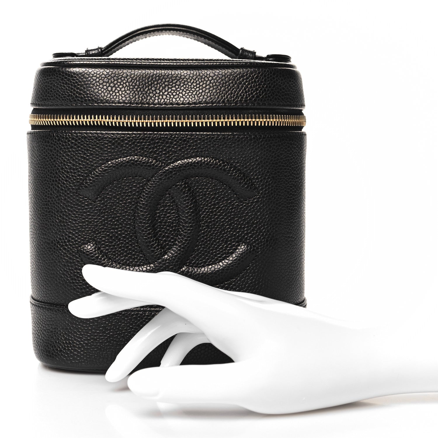 Chanel Caviar Vanity Cosmetic Case Black 2 of 8