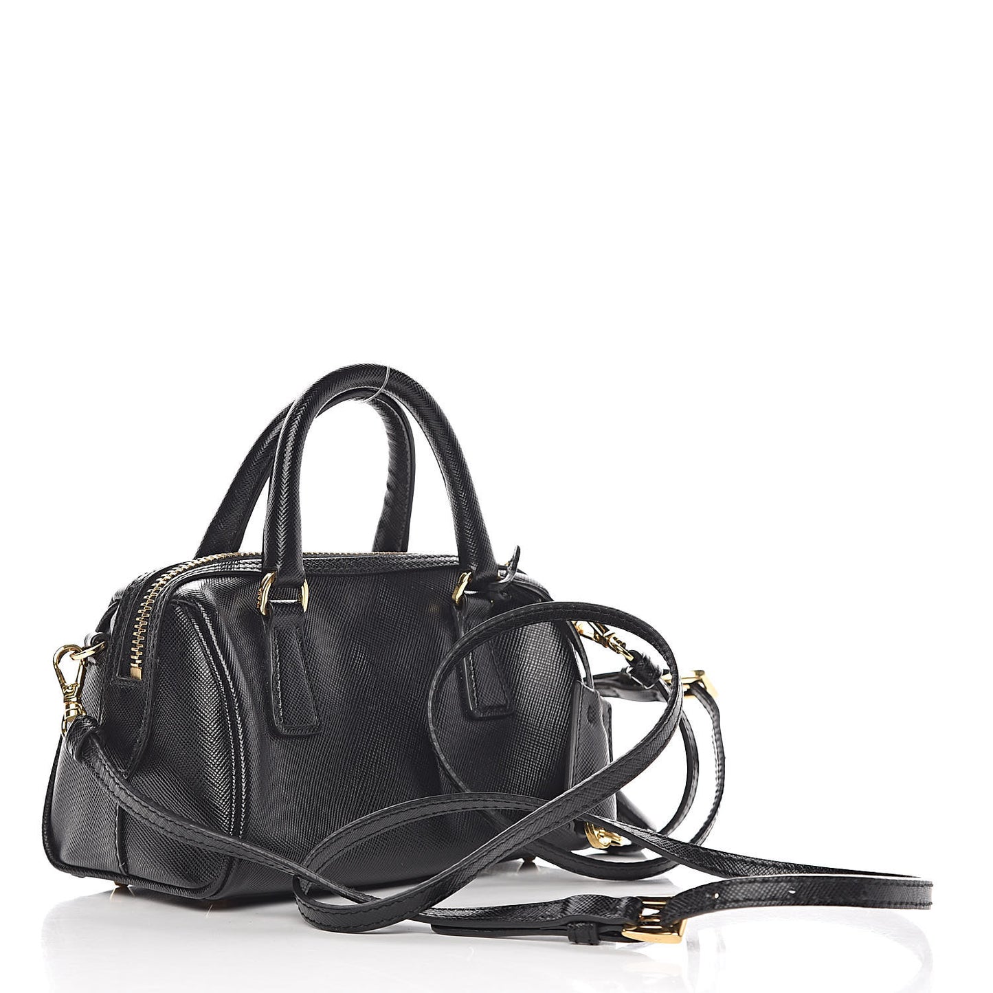 Saffiano Vernice Lux Mini Convertible Bowler Black