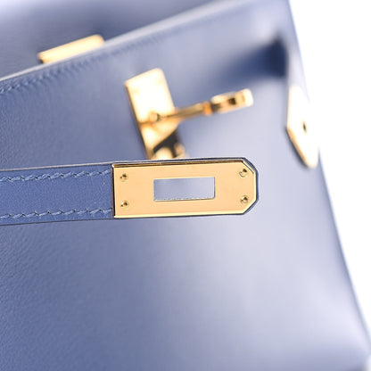 Hermes Swift Kelly Pochette Clutch Bleu Brighton 12 of 31