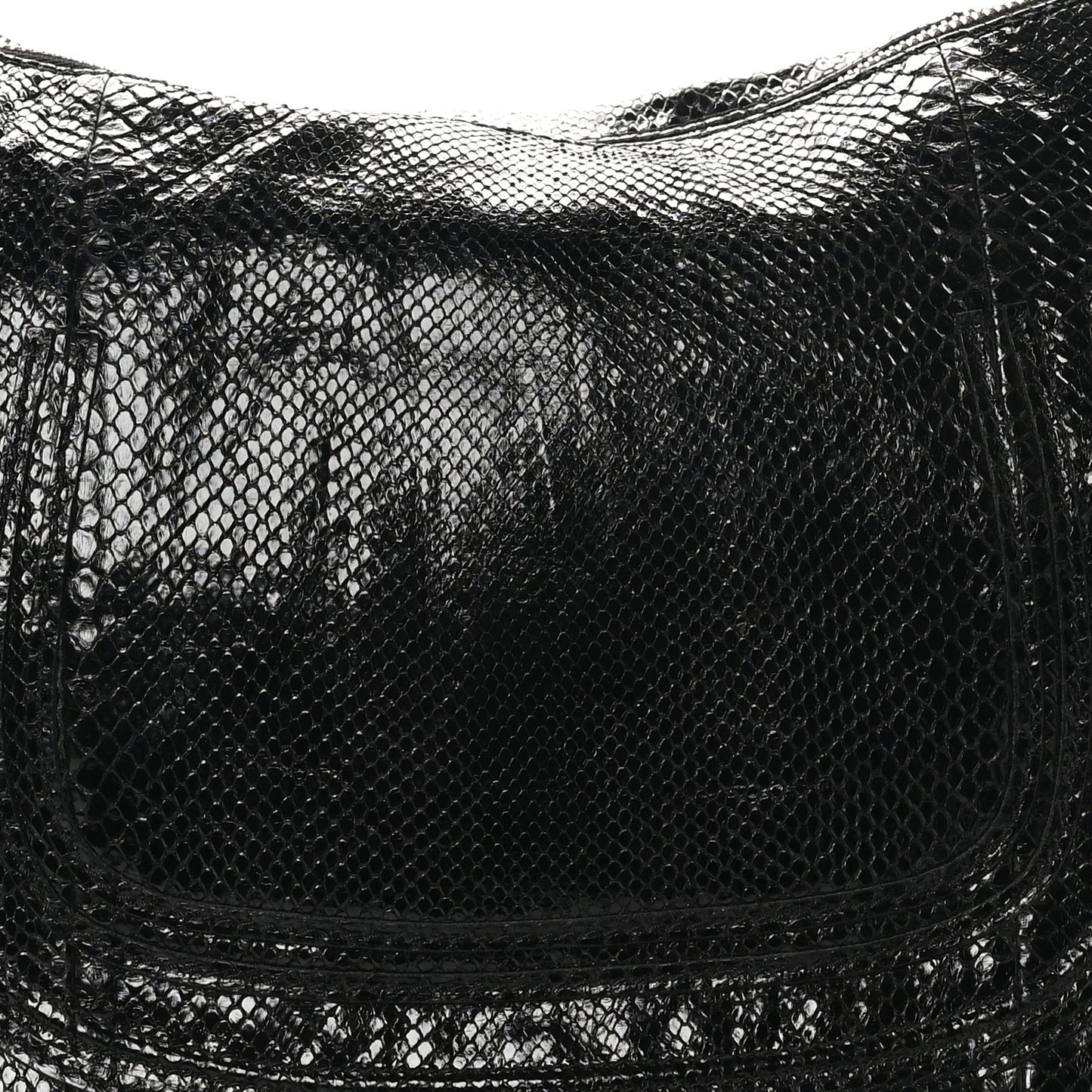 Snakeskin Large Marcie Hobo Black