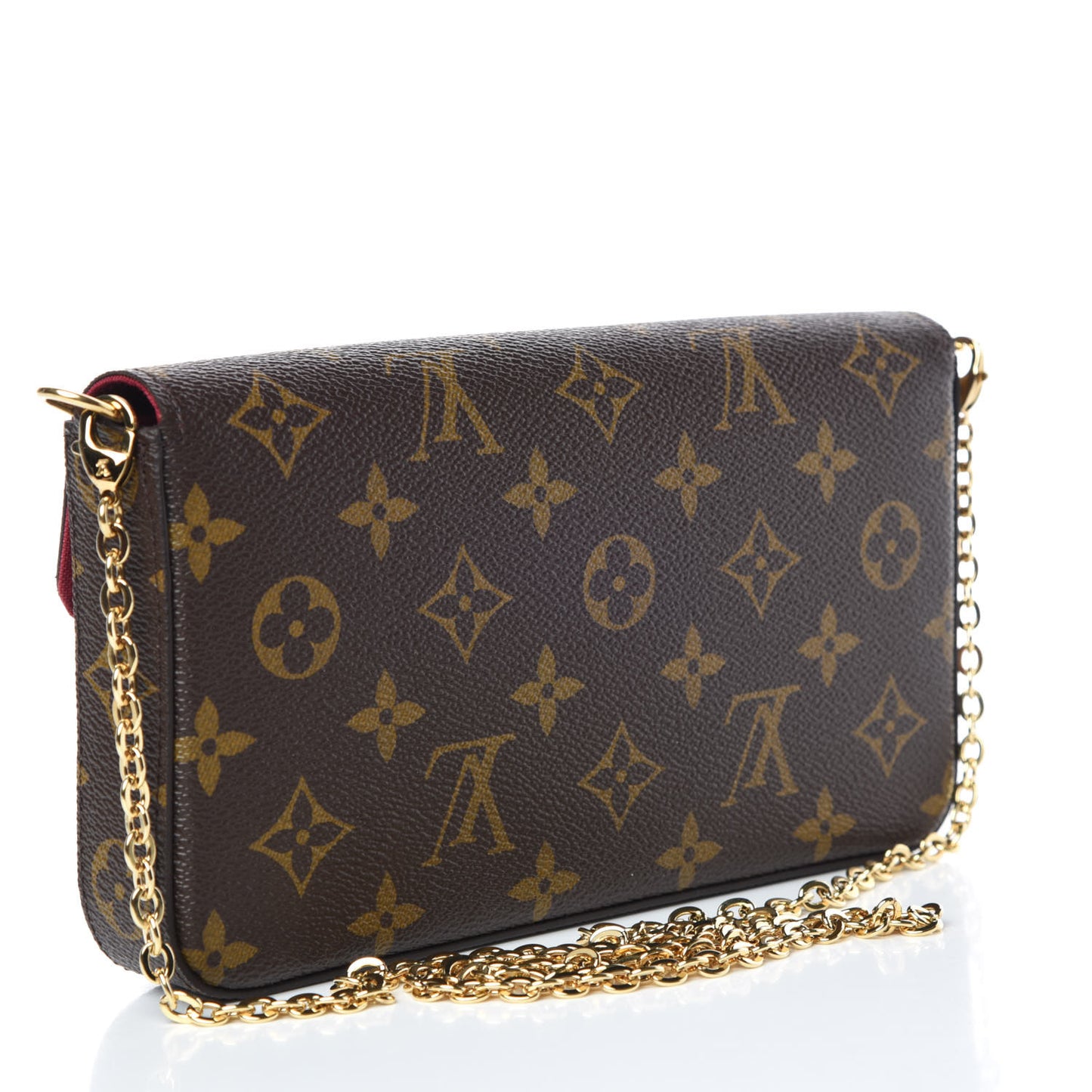 Monogram Pochette Felicie Chain Wallet Fuchsia